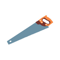 Vector illustration of a wood saw with a typical wooden handle shape. You can use this vector for the purposes of poster, flyer, and educational design materials.