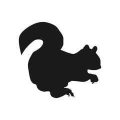 Cute squirrel silhouette vector illustration. Editable graphic resources for many purposes.