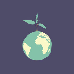 Earth day simple vector illustration. Save Earth icon.