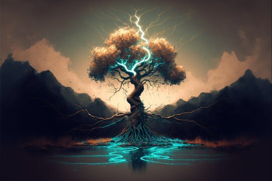 electric tree like a living tesla coil