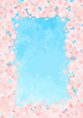 綺麗な桜の背景イラスト