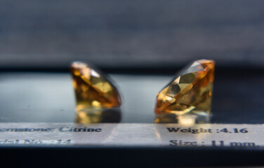 Shiny yellow gemstones for jewelry making.