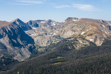 Beautiful mountains landscape in the Rocky Mountains National Park Forest Canyon, Colorado, USA