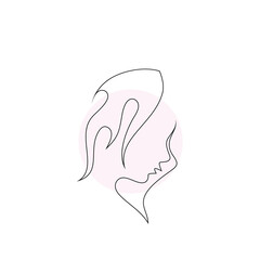 Minimalist beauty salon line art logo design