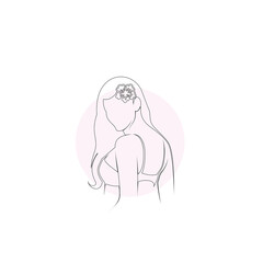 Minimalist female beauty line art logo design
