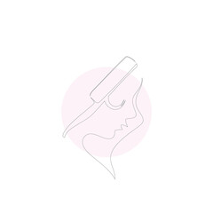 Minimalist hair cut beauty line art logo