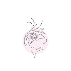 Minimalist natural beauty line art logo