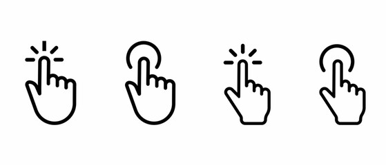 Hand cursor icon template for computer. Stock vector illustration.