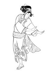 浮世絵　踊る女性　その3