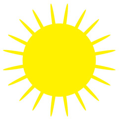 輝く太陽のモチーフのアイコン(ビビッド) イエロー