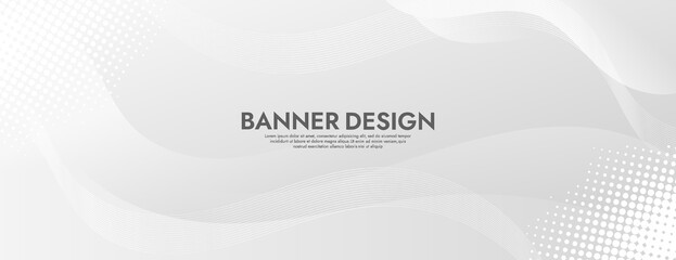 Abstract White Fluid Banner Template. Modern background design. gradient color. Dynamic Waves. Liquid shapes composition. Fit for banners