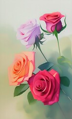 bouquet of pink roses with water drops,flower in vase,flower  background