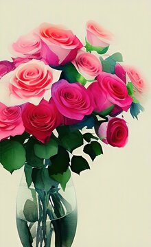 bouquet of roses in a vase,flower  background