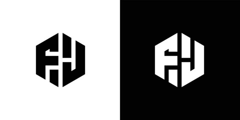 Letter F H L Polygon, Hexagonal Minimal and Trendy Professional Logo Design On Black And White Background
