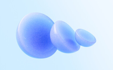 Abstract glass geometries, 3d rendering.