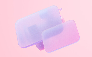 Abstract glass geometries, 3d rendering.