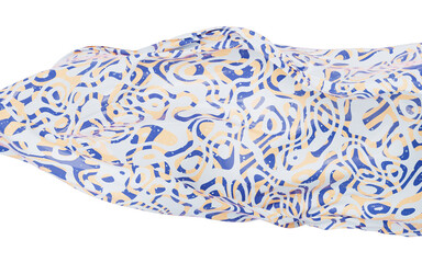 Flowing cloth with abstract wave pattern, 3d rendering.