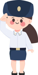 Obraz premium Cute cartoon air force occupation character hand drawn style.