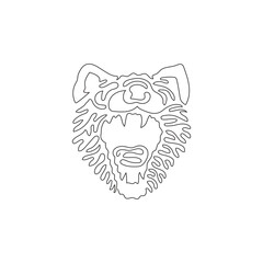 Single one line drawing of biting attacks Tasmanian devil abstract art. Continuous line draw graphic design vector illustration of carnivorous animal for icon, symbol, company logo, poster wall decor