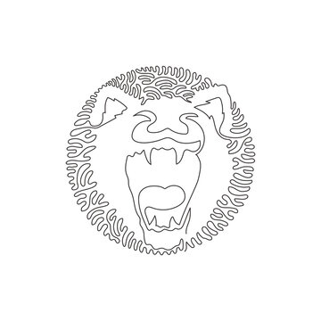 recommend clip art: Single swirl continuous line drawing of scary tasmanian devil abstract art. Continuous line draw graphic design vector illustration style of carnivorous mammal for icon, sign, modern wall decor
