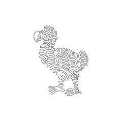 Single one line drawing of funny dodo abstract art. Continuous line draw graphic design vector illustration of cute dodo birds for icon, symbol, company logo, poster wall decor, print decor © Ganjar
