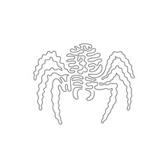 Fototapeta premium Single curly one line drawing of cute spider abstract art. Continuous line draw graphic design vector illustration of wild insect for icon, symbol, company logo, poster wall decor