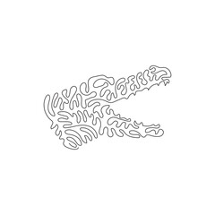 Single one line drawing of the predator reptiles abstract art. Continuous line draw graphic design vector illustration of wild animal for icon, symbol, company logo, poster wall decor