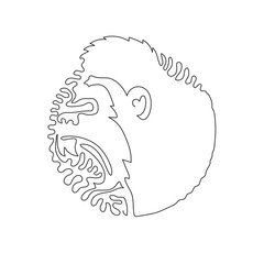Continuous one curve line drawing  of genus of primates art. Continuous line draw graphic design vector illustration the largest of the apes animal for icon, symbol, company logo and poster wall decor