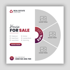 Real estate social media post web banner template