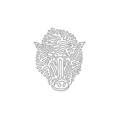 Single one line drawing of creepy mammals abstract art. Continuous line draw graphic design vector illustration of mandrill has a large body for icon, symbol, company logo, sign, poster wall decor
