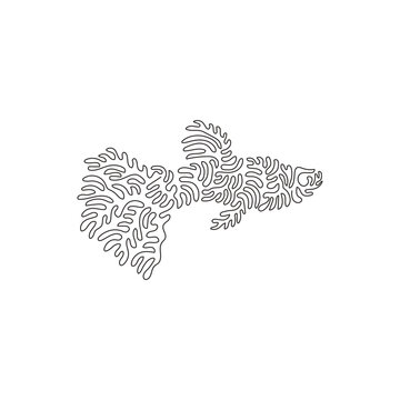 recommend clip art: Continuous curve one line drawing of cute tiny tropical fish curve abstract art. Single line editable stroke vector illustration of millionfish for logo, wall decor and poster print decoration