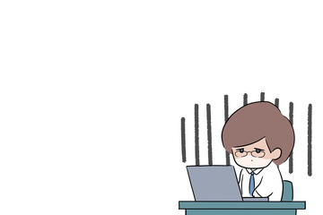 overtime work night shift late night overtime illustration blank space,gloomy overtime is hard