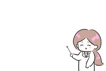 pointing stick use a pointer woman illustration meeting presentation invite woman smiling woman smiley response