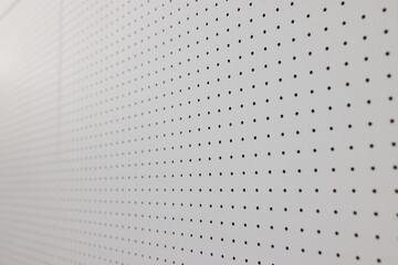 white soundproof wall background and texter, sound barrier, sound absorbing in sound recording...