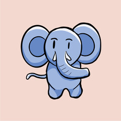 Cute cartoon baby elephant