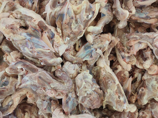 pork meat, chicken wings, chicken breast for sale in the market

