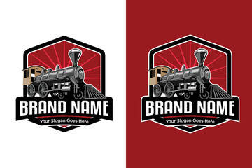 logomotif train badge illustration logo