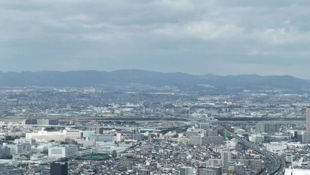2022年12月　大阪府守口市、大日駅方面の空撮映像