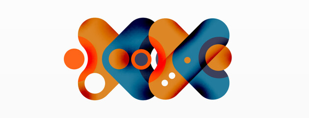 Creative geometric wallpaper. Minimal bubble arrow and circle abstract background. Techno business template for wallpaper, banner, background or landing