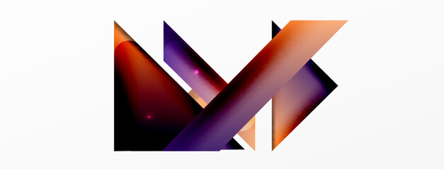 Dynamic 3d geometric abstract background. Triangles and other simple forms composition. Vector Illustration For Wallpaper, Banner, Background, Card, Book Illustration, landing page