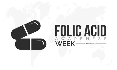 Vector illustration design concept of Folic Acid Awareness Week observed on January 2