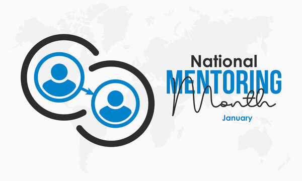 Vector illustration design concept of National Mentoring Month observed on Every January