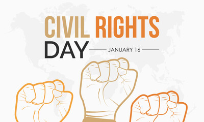 Vector illustration design concept of Civil Rights Day observed on January 16