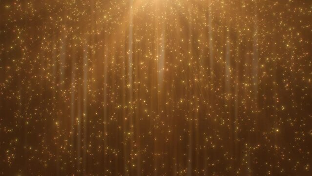 Beautiful Falling Golden Shimmer Dust Sparkle Particles Magic Glow - 4K Seamless VJ Loop Motion Background Animation