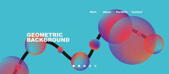 Network concept, line points connections geometric landing page background.