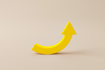 Arrow growth sign on background. Business development to success and growing growth concept. 3d rendering illustration
