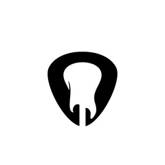 Instrument Guitar Pick Emblem for Rock Music Band or Guitarist Logo Label logo design