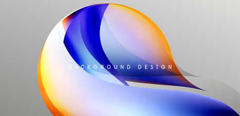 Abstract elegant flowing shapes background, fluid gradient colors. Template for covers, templates, flyers, placards, brochures, banners