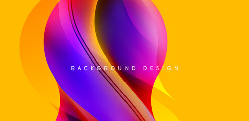 Abstract elegant flowing shapes background, fluid gradient colors. Template for covers, templates, flyers, placards, brochures, banners
