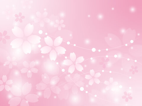 桜の花のピンクの背景、やさしい輝き
